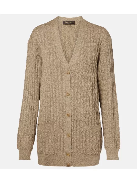 Cardigan Loro Piana tricotate bej