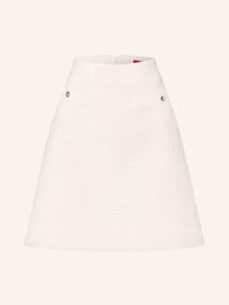 Hugo Spódnica Z Tweedu Rabrina Z Błyszczącą Przędzą weiss biała