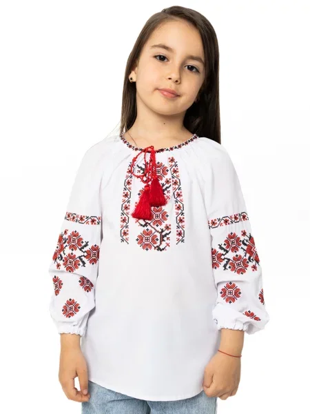Детская рубашка Folk Moda белая