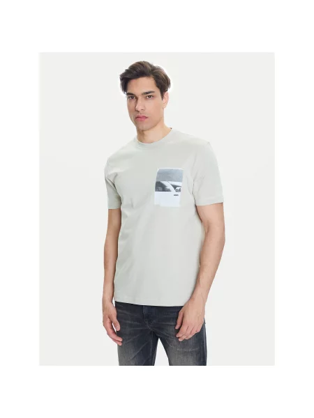 BOSS T-shirt Te_Container Regular Fit bež
