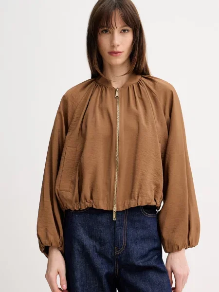 Marella jachetă scurtă pentru femei cu vâscoză FICO maro
