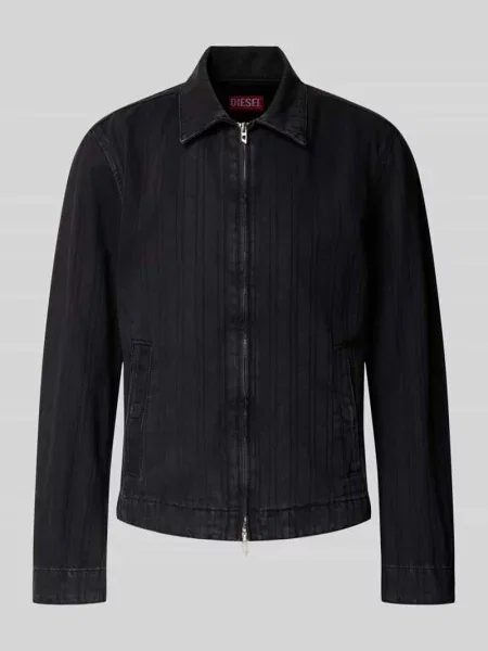Kurtka jeansowa o kroju slim fit z mieszanki bawełny Diesel czarna