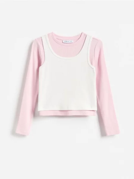 Reserved Tricou în două straturi crem