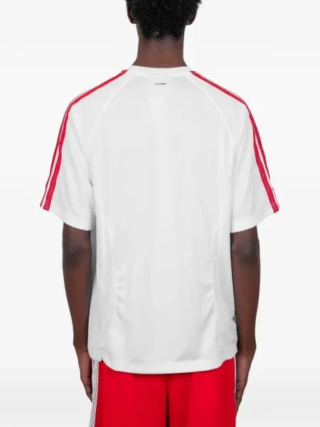 Tricou Adidas cu dungi din dantelă alb