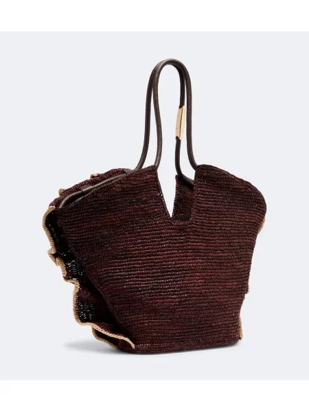 Geantă shopper Zimmermann cu volane maro