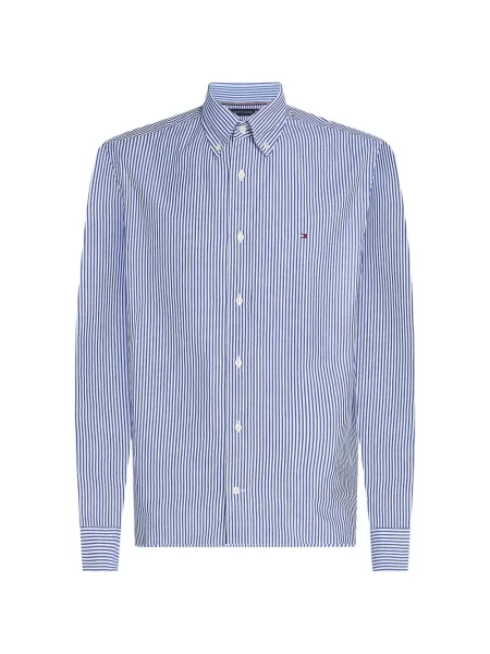 Koszula Tommy Hilfiger w paski z paskiem niebieska