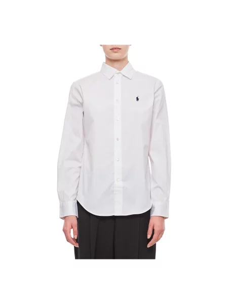 Długa koszula Polo Ralph Lauren z długim rękawem z twillu biała