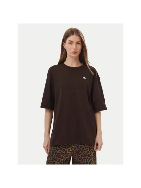 Adidas T-Shirt Essentials Boyfriend Σκούρο Regular Fit καφέ