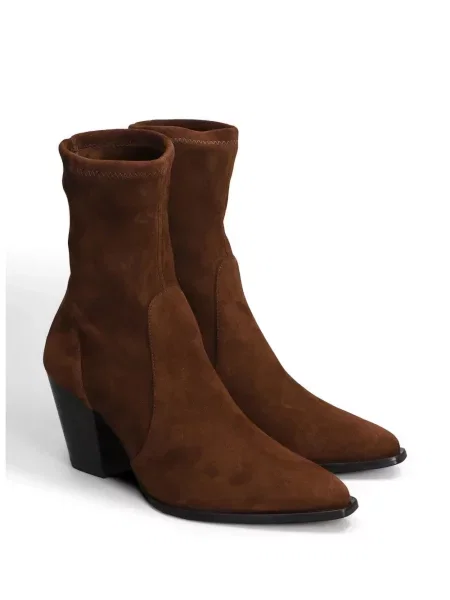 Μποτάκια Stuart Weitzman σουέντ καφέ
