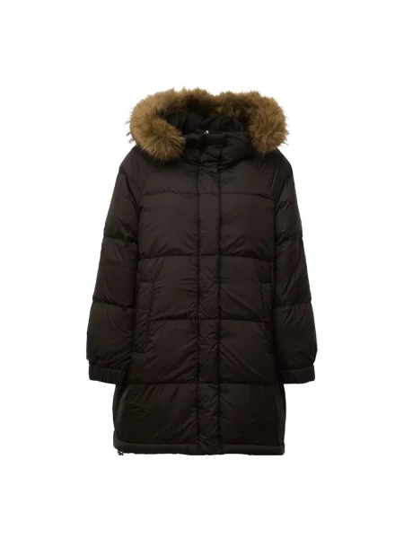 Lniana parka Weekend Max Mara dwustronna brązowa