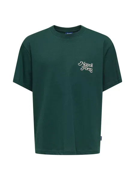 Only & Sons Junior Tricou OSJCOLE FOOD crem / închis verde