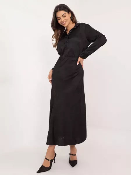 Fustă midi Fashionhunters până la genunchi negru