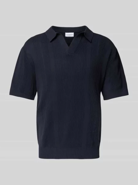 Koszulka polo o kroju oversized z dekoltem w serek Lindbergh