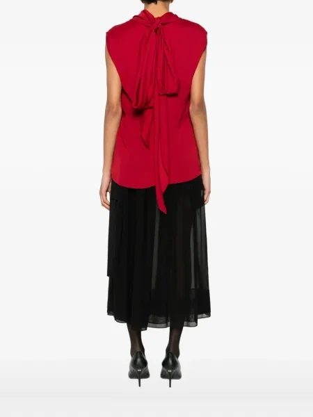 Bluză Lanvin drapată roșu