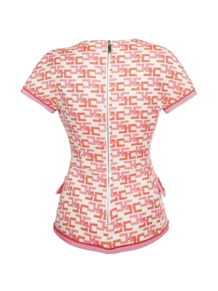 Jacquard kratak bluza Elisabetta Franchi s autogramom