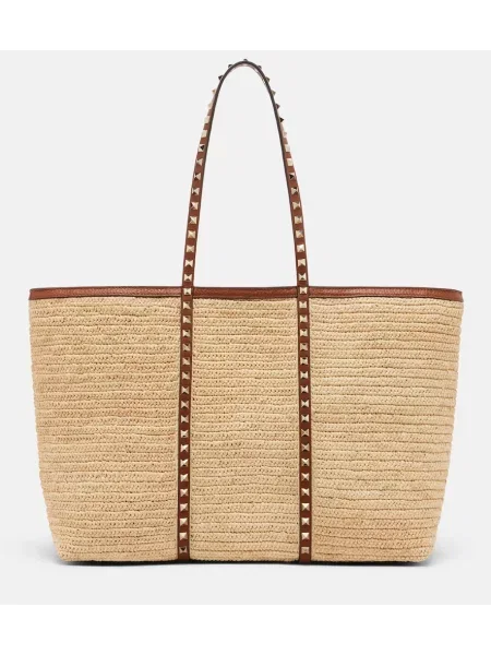 Geantă shopper Valentino Garavani bej