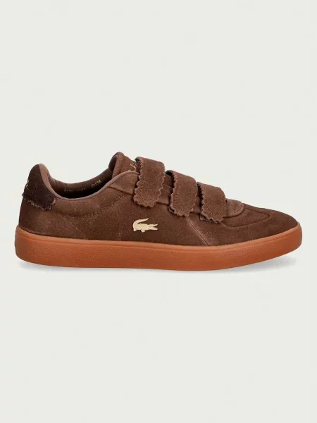 Pantofi Lacoste cu bretele din piele maro