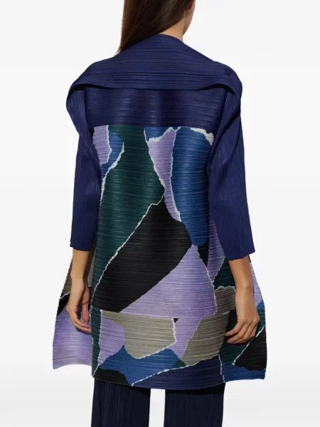 Rochie mini Pleats Please Issey Miyake cu imagine cu imprimeu abstract violet