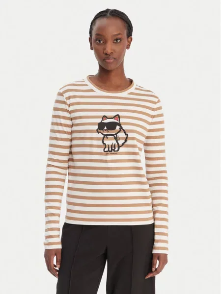 Karl Lagerfeld Majica IKON pesek / rdeča / črna bela