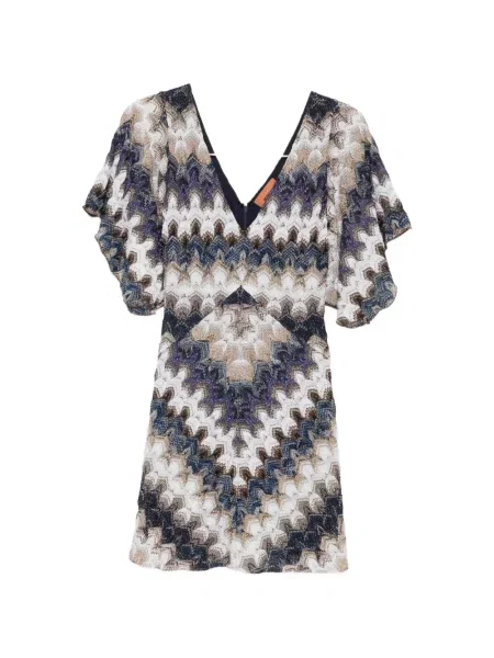 Rochie mini Missoni cu decolteu în V alb