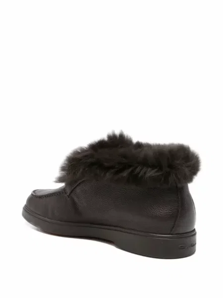 Pantofi loafer Santoni din piele maro