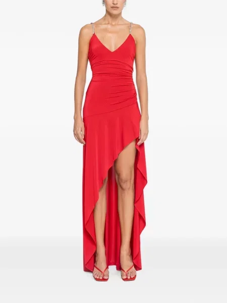 Rochie maxi Nissa asimetrică roșu