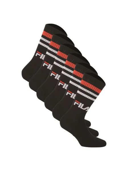 FILA Sportovní ponožky červená / černá bílá