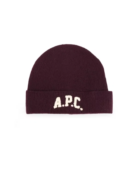 A.P.C. czapka wełniana bonnet axel fioletowy