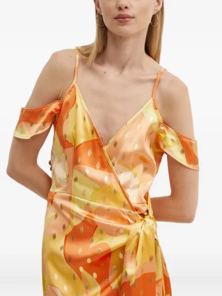 Rochie midi Never Fully Dressed până la genunchi de costum portocaliu