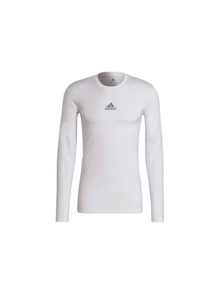 Comprimare tricou mânecă lungă Adidas alb