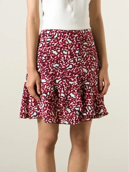 Fusta mini Stella Mccartney cu imagine cu model leopard roșu