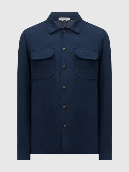 Сорочка з льону Capobianco синя