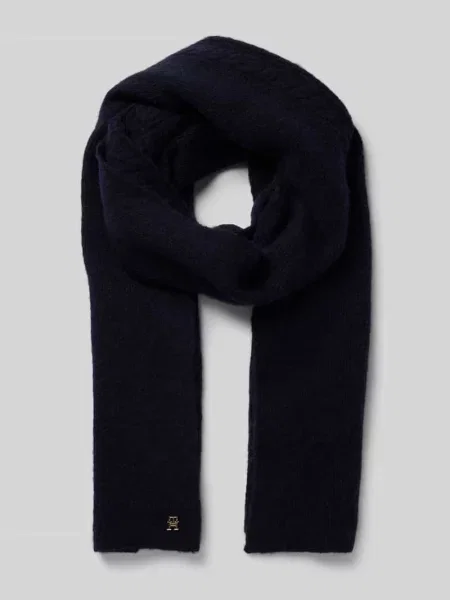 Tommy Hilfiger szalik z dodatkiem wełny gładki granatowy