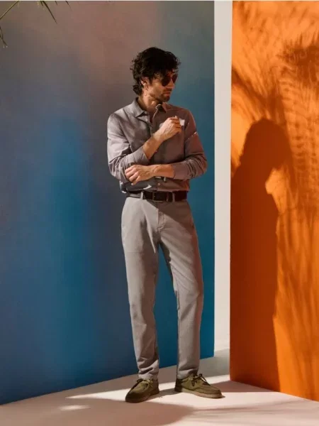 Sinsay Kalhoty chino slim šedá