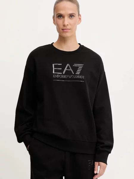 Emporio Armani bluză cu imprimeu negru