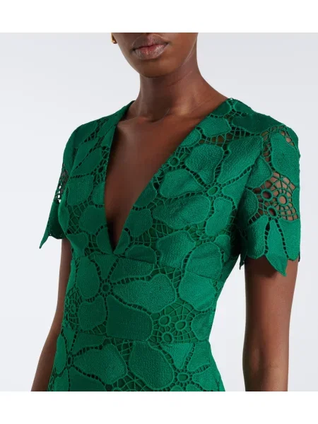 Sukienka koktajlowa Elie Saab koronkowa zielona