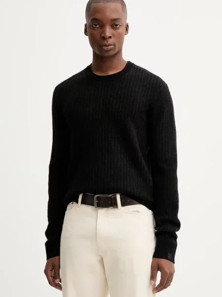 Rag & Bone sweter wełniany z golferm czarny