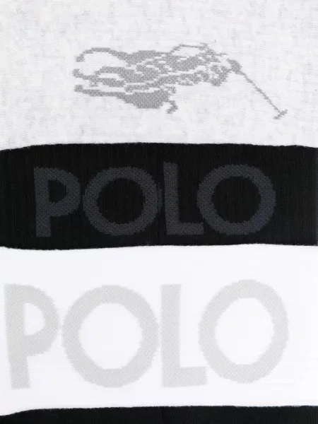 Vunena prugasta majica Polo Ralph Lauren s printom crna