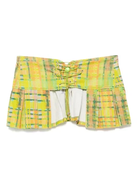 Pasek Collina Strada sztruksowy w kratkę zielony