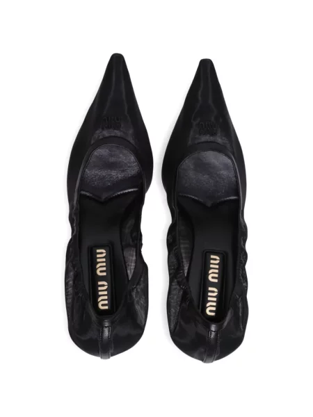 Pantofi cu toc Miu Miu plasă negru