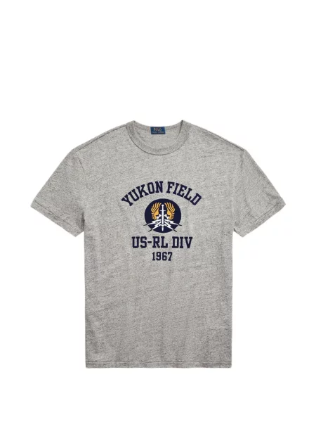 Tricou polo Polo Ralph Lauren cu glugă cu blană cu broderie roșu