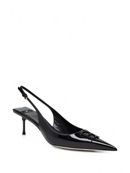 Pantofi cu toc Elisabetta Franchi din piele slingback negru