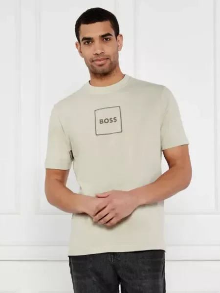 BOSS ORANGE Tricou Te_linenlogo | cu adaos de in bej