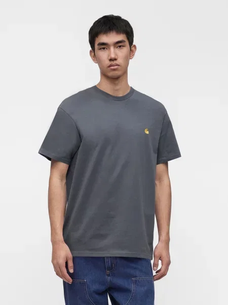 Carhartt WIP Tričko Chase tmavosivá