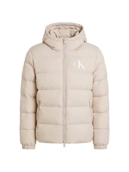 Calvin Klein Jeans Geacă de primăvară-toamnă alb / alb lână bej