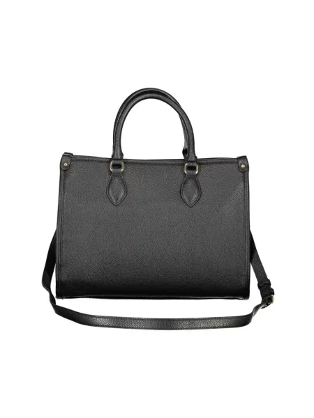 Lniana shopperka Valentino Bags czarna