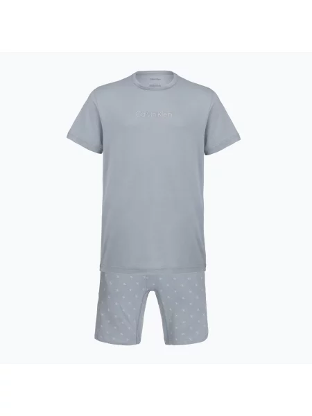 Piżama Calvin Klein misty grey top /diamond logo misty szara