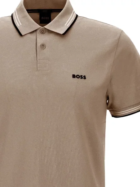 Gulerat tricou polo Boss cu dungi
