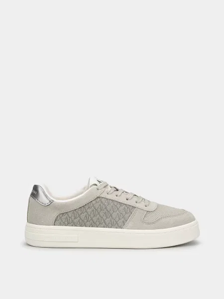 Кожаные кеды Armani Exchange серые
