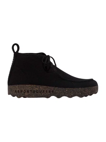 Sneakersy Asportuguesas sznurowane wełniane czarne